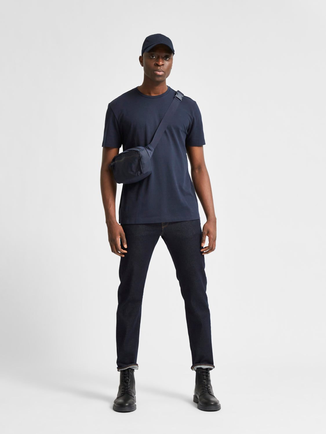 SELECTED HOMME - RELAX COLMAN 200 T-Shirt - Navy Blazer